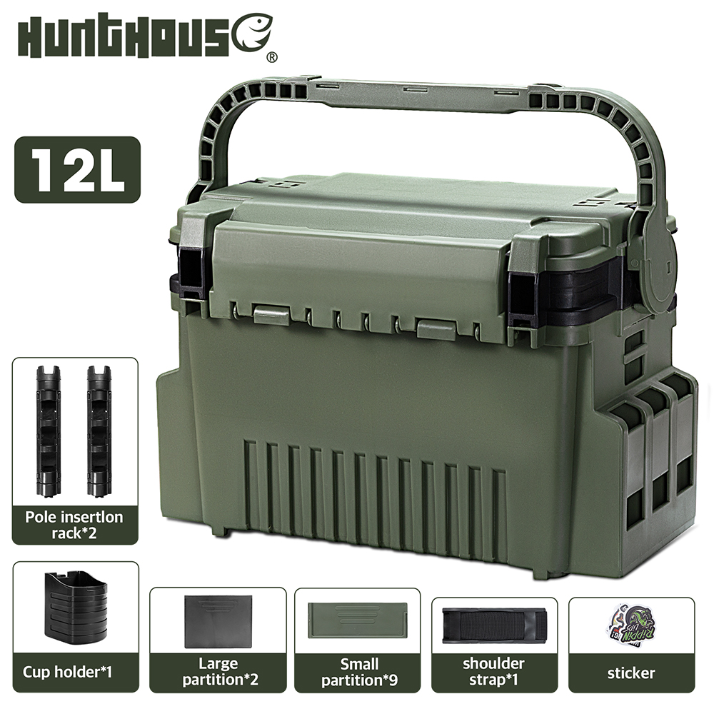 Fishing Rod Case - Hunthouse 12L Large Fishing Tackle Box