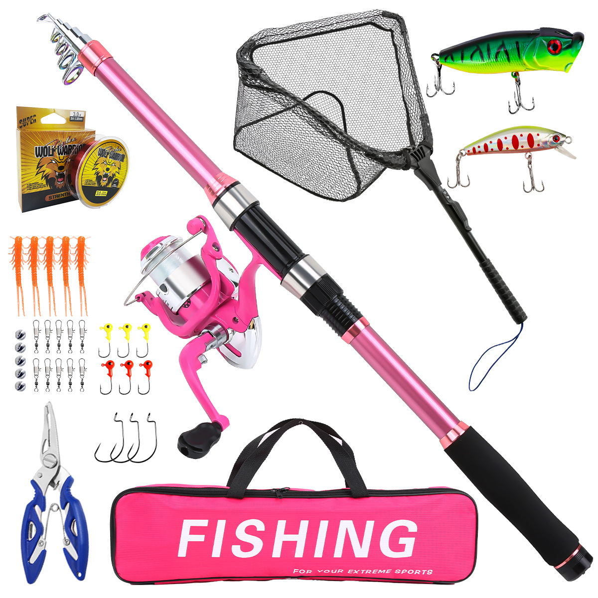 Fishing Pole Set Full Kits Wit - Fishing Rod Spinning review and price