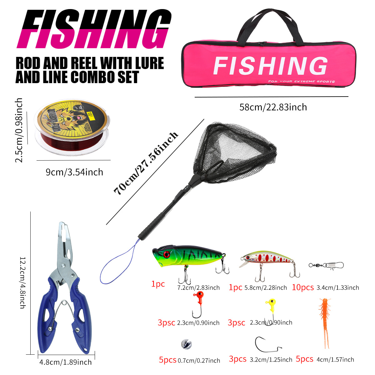 Fishing Pole Set Full Kits Wit - Fishing Rod Spinning review and price
