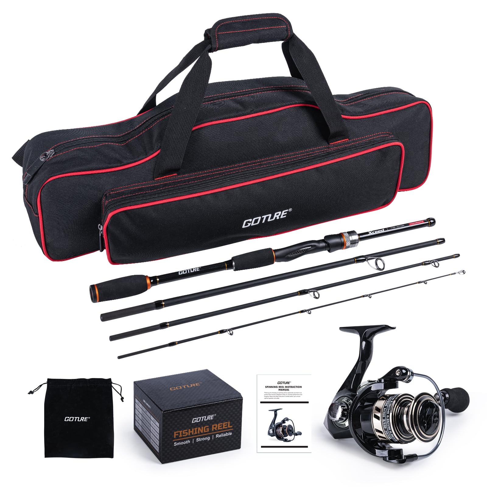 Goture Portable Spinning Fishi - Fishing Rod Combo review and price