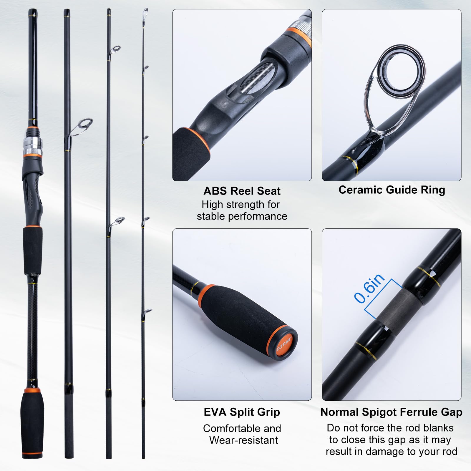 Goture Portable Spinning Fishi - Fishing Rod Combo review and price