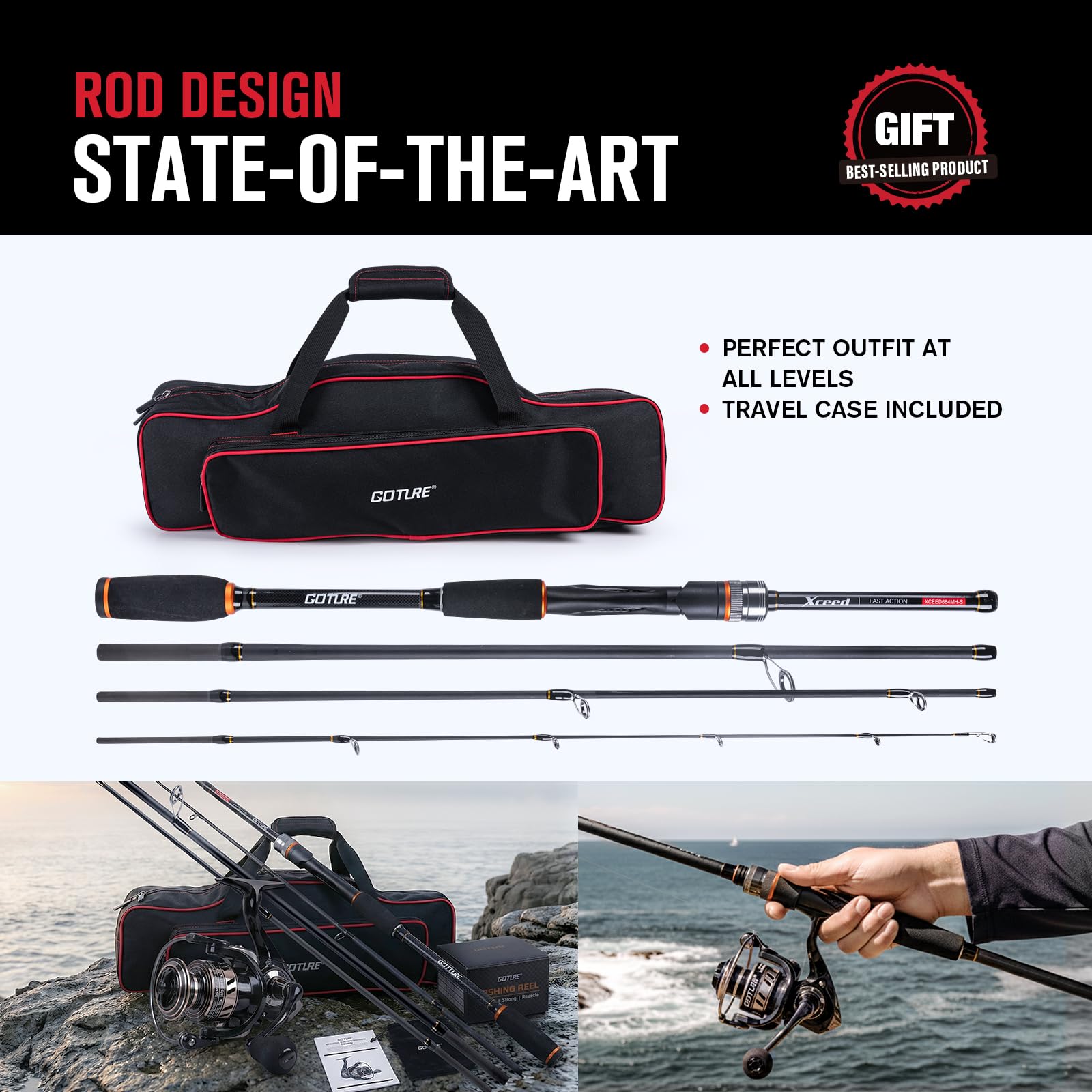 Goture Portable Spinning Fishi - Fishing Rod Combo review and price